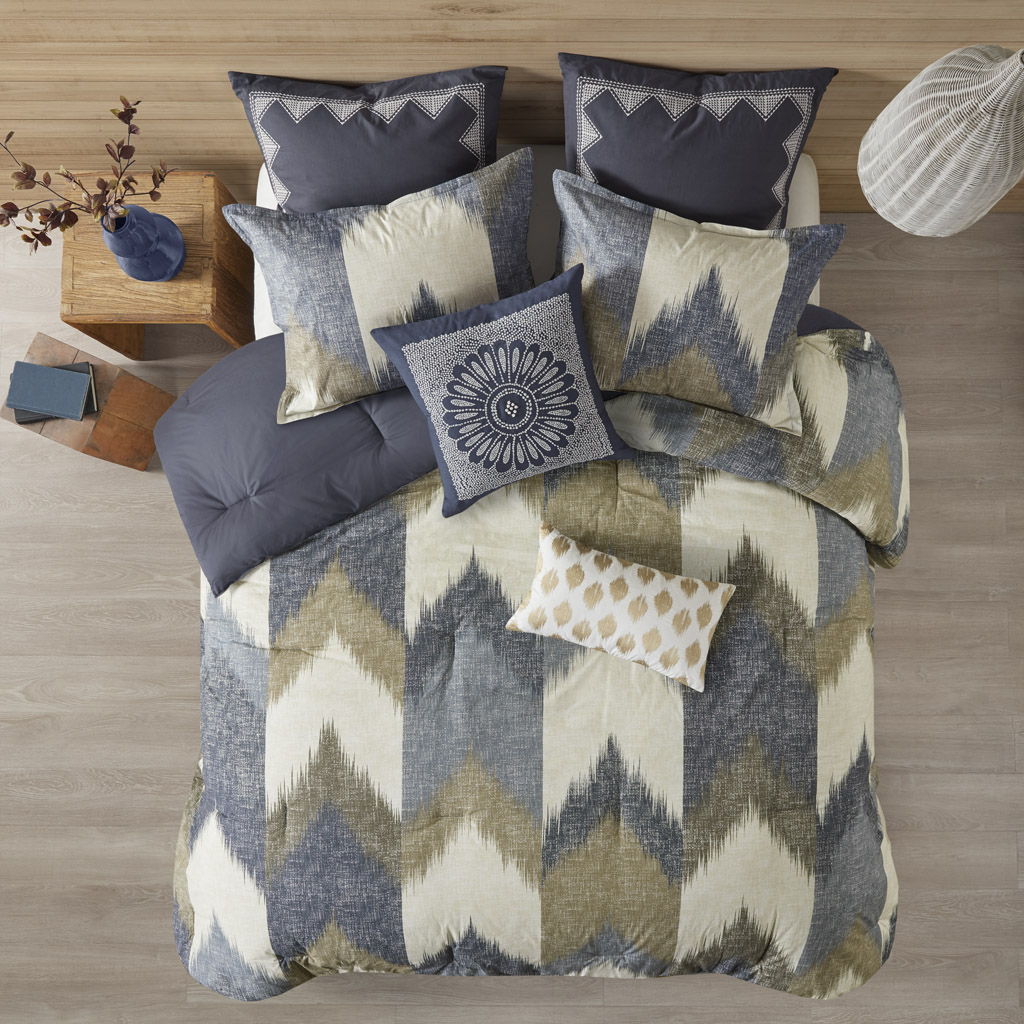 Alpine - 3 Piece Comforter Mini Set - Navy