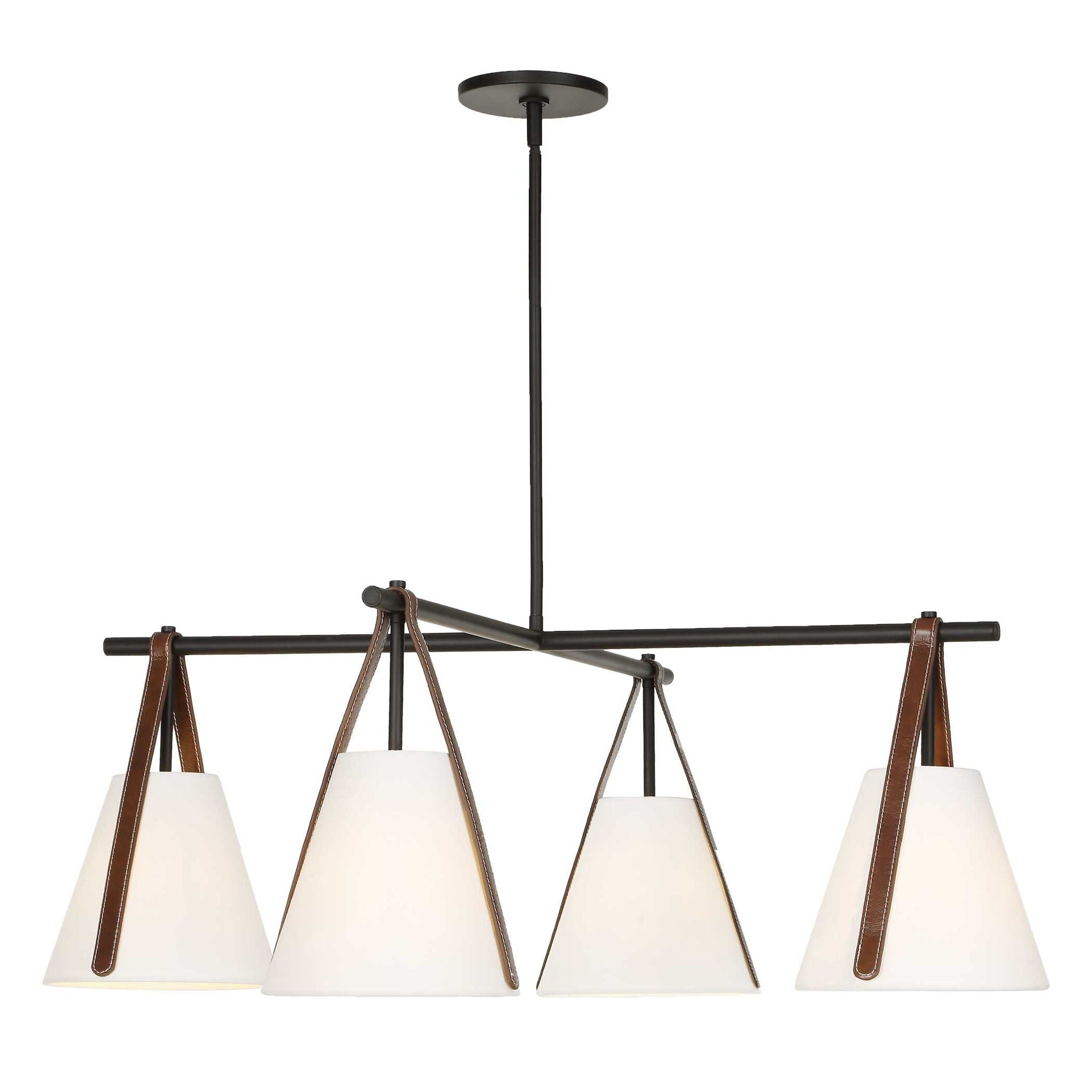 Reins - Accent Straps 4 Light Chandelier - Black