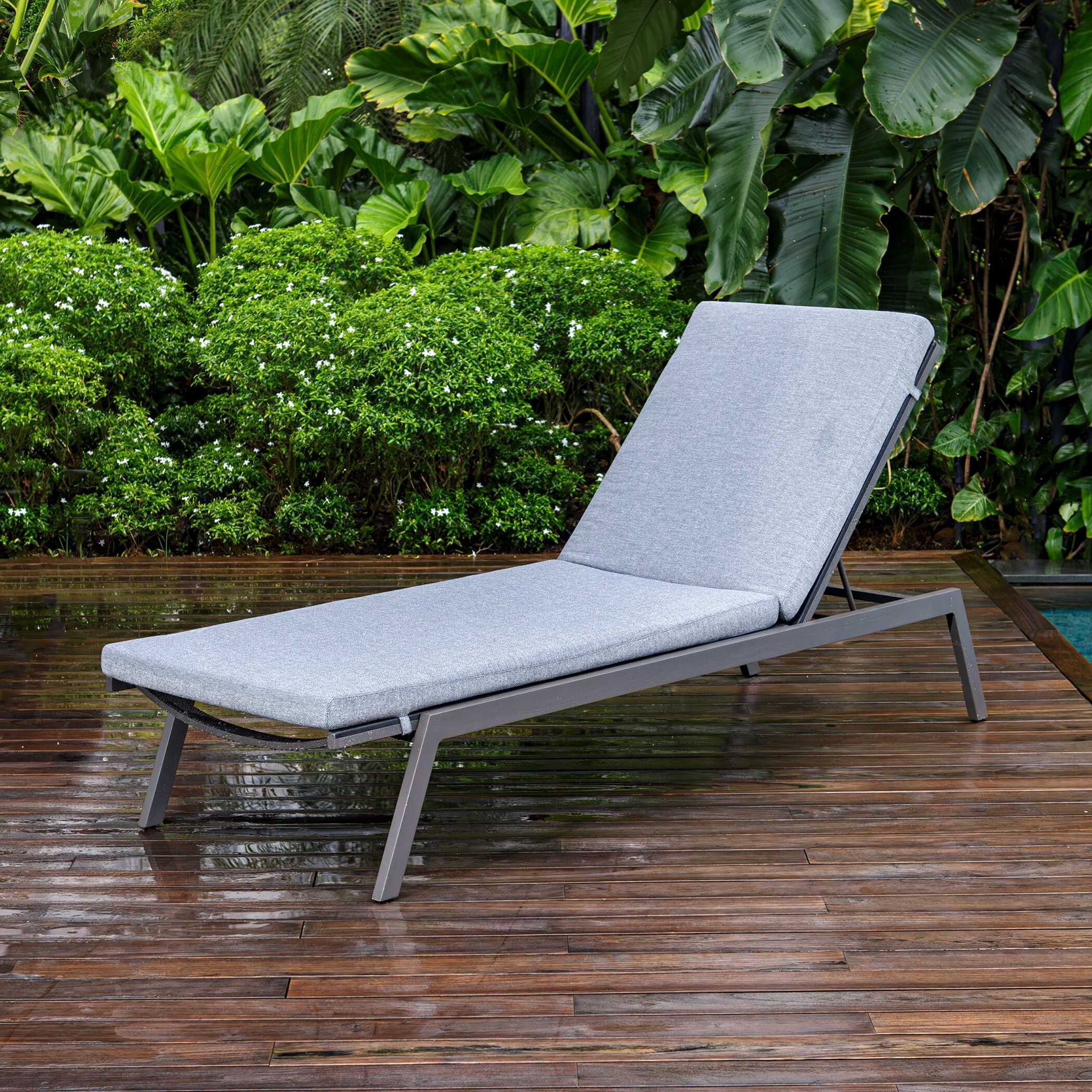 Bea - Outdoor Pool Chaise Cushion - Gray