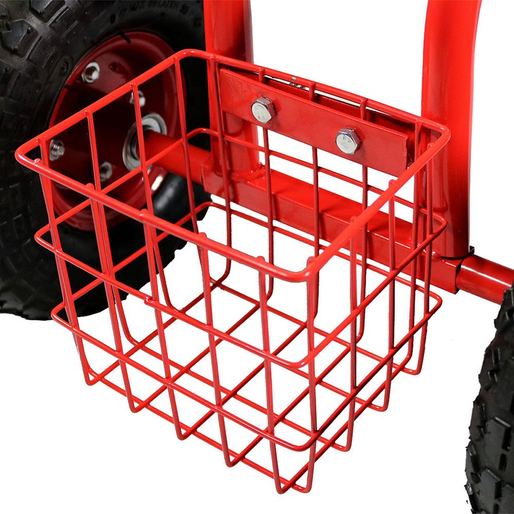 22" Red Steel Garden Stool