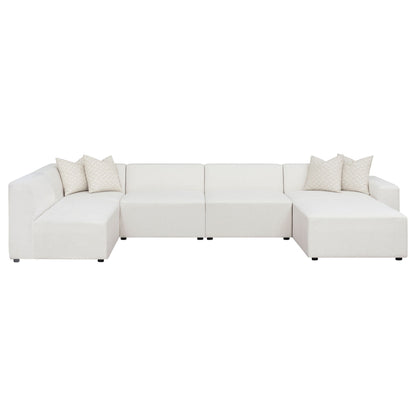 Marlowe - 6 Piece Tight Seat Modular Sectional - Ivory White