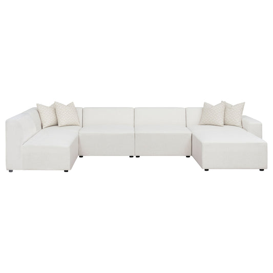 Marlowe - 6 Piece Tight Seat Modular Sectional - Ivory White