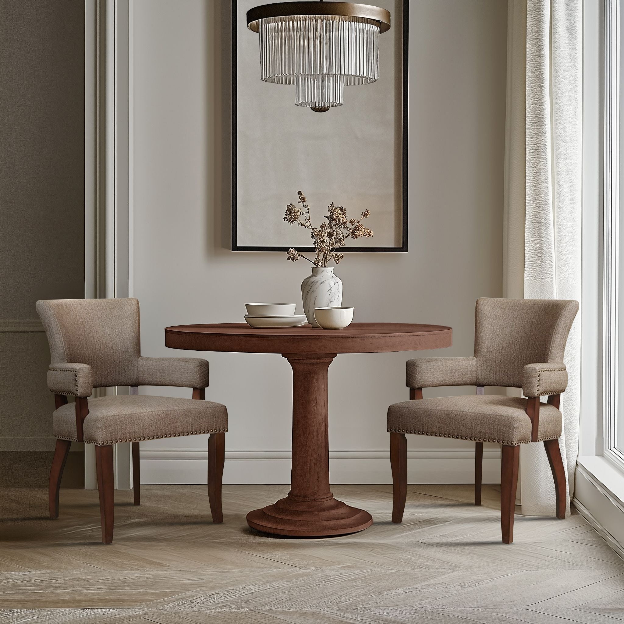 Dawson - Arm Dining Chair - Brown