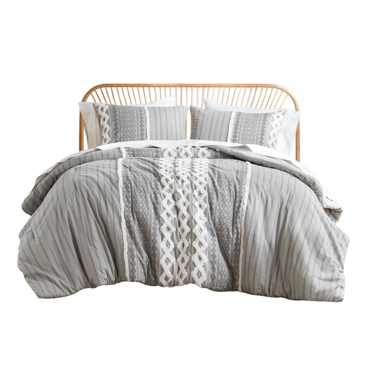 Imani - Printed Comforter Set With - Gray