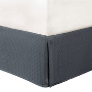 Set of Seven Gray And Ivory Plaid King Ring Stitch Polyester Sham And Comforter