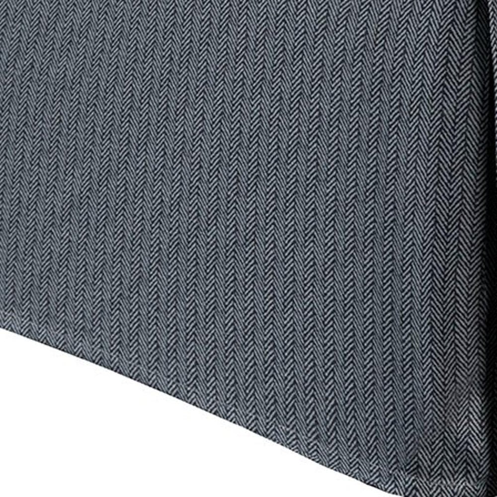 Set of Seven Gray And Ivory Plaid King Ring Stitch Polyester Sham And Comforter