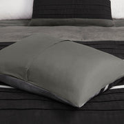 Set of Seven Black King Ring Stitch Polyester Sham And Comforter