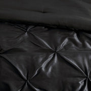 Set of Seven Black King Ring Stitch Polyester Sham And Comforter