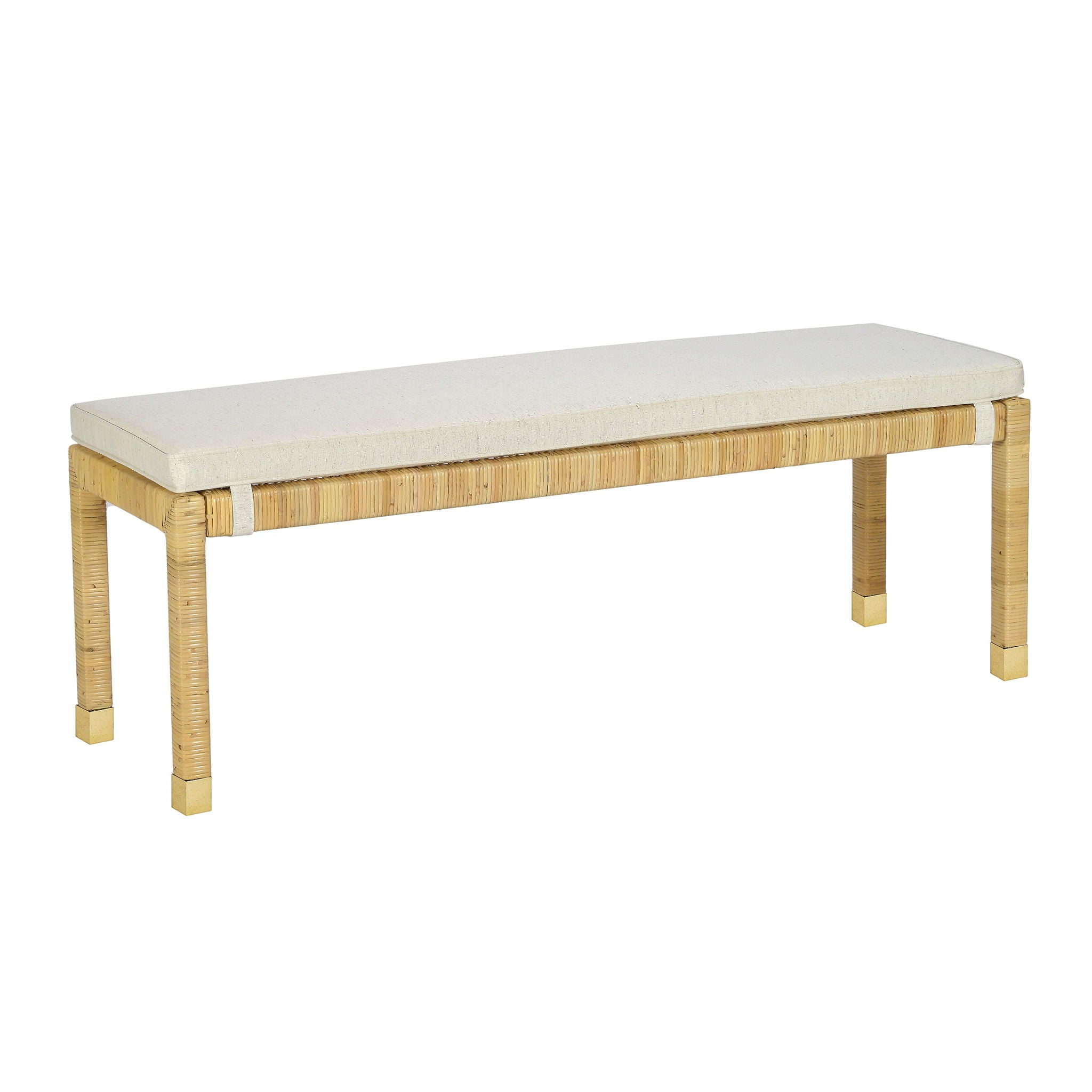 Amara - Woven Rattan Bench