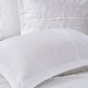 Set of Five White King Ring Stitch Polyester Sham And Comforter