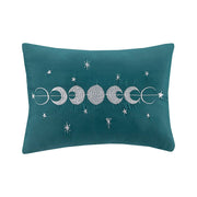 Set of Three Teal Blue Twin Ring Stitch Polyester Sham And Comforter