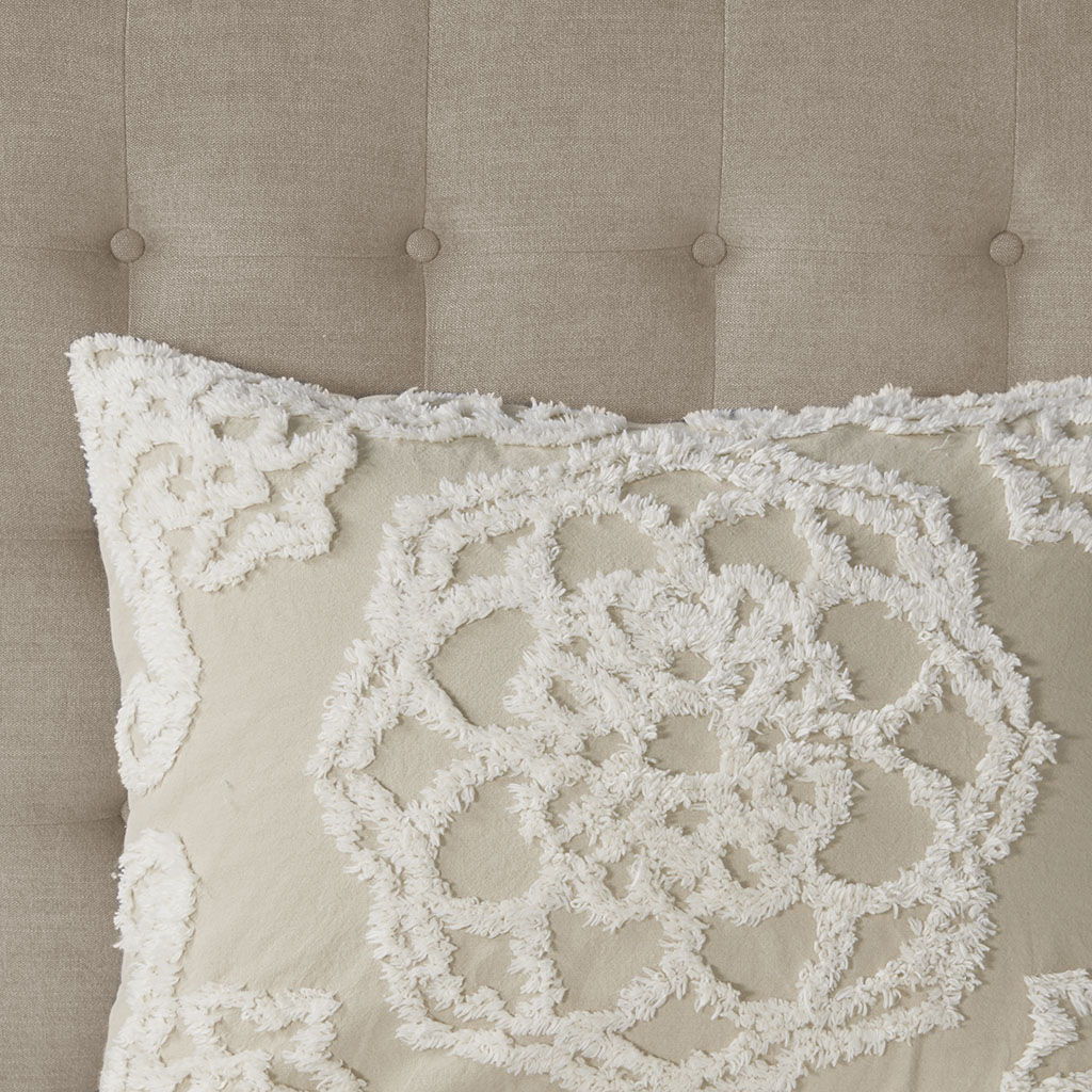 Laetitia - 3 Piece Tufted Duvet Cover Set - Taupe