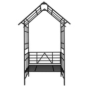 Garden Arch With Bench Turned Into Flower Stand Climbing Plants Support Outdoor - Black