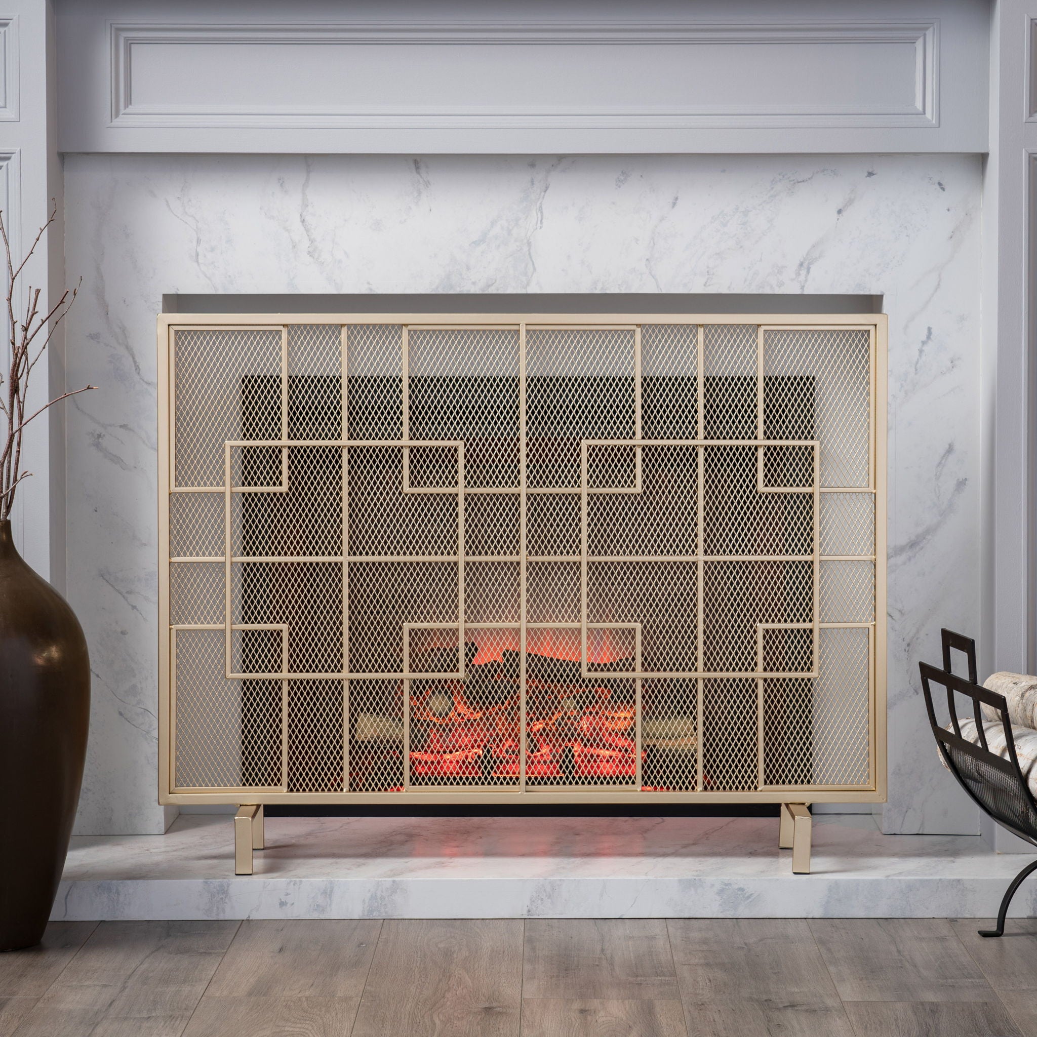 Dorothy - Modern Single Panel Iron Fire Screen