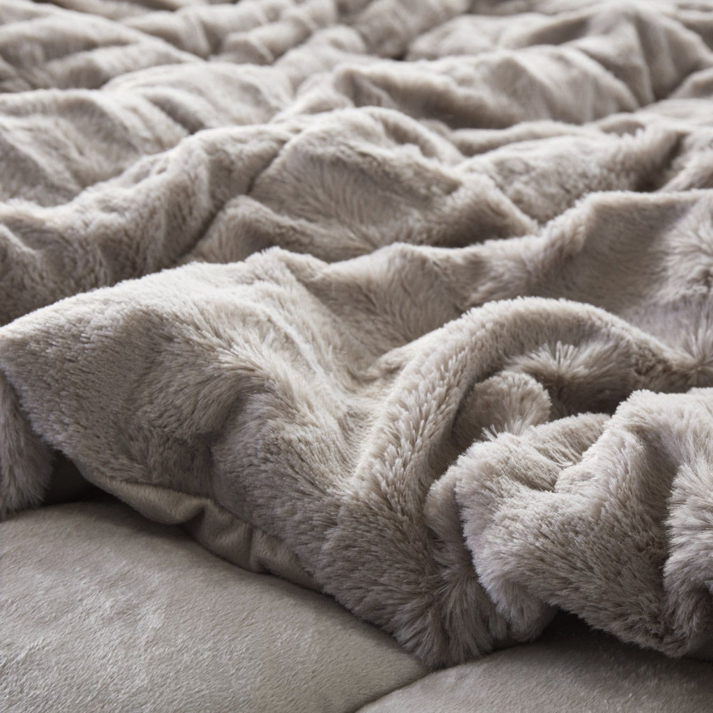 Gia - 3 Piece Full/Queen Solid Comforter Mini Set - Gray