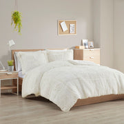 Malea - King Shaggy Comforter Mini Set - Ivory