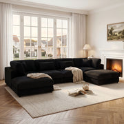 Upholstered Modular Sectional & Custom Configuration And Toss Pillows
