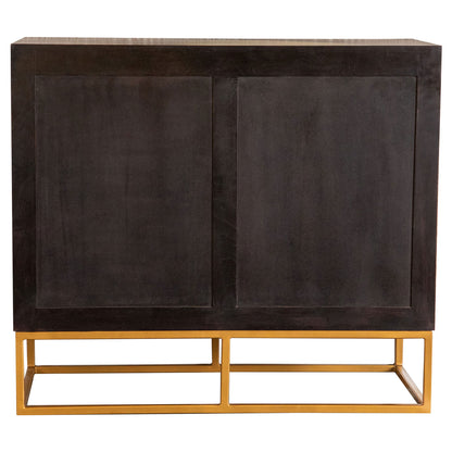 Denali - 2 Door Accent Cabinet With Variegated Grain Doors And Soft Base - Walnut