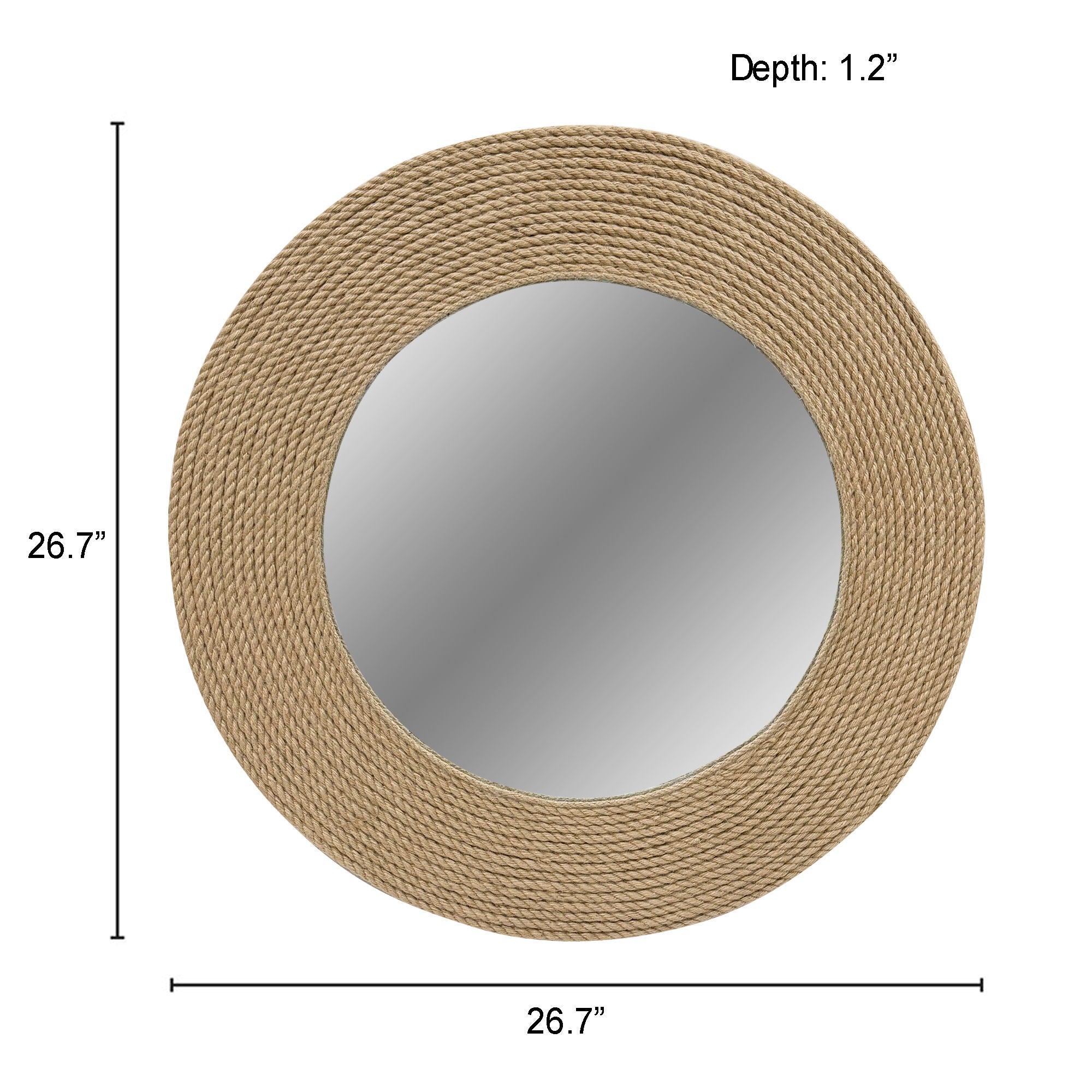 Cove - Round Jute Mirror - Brown