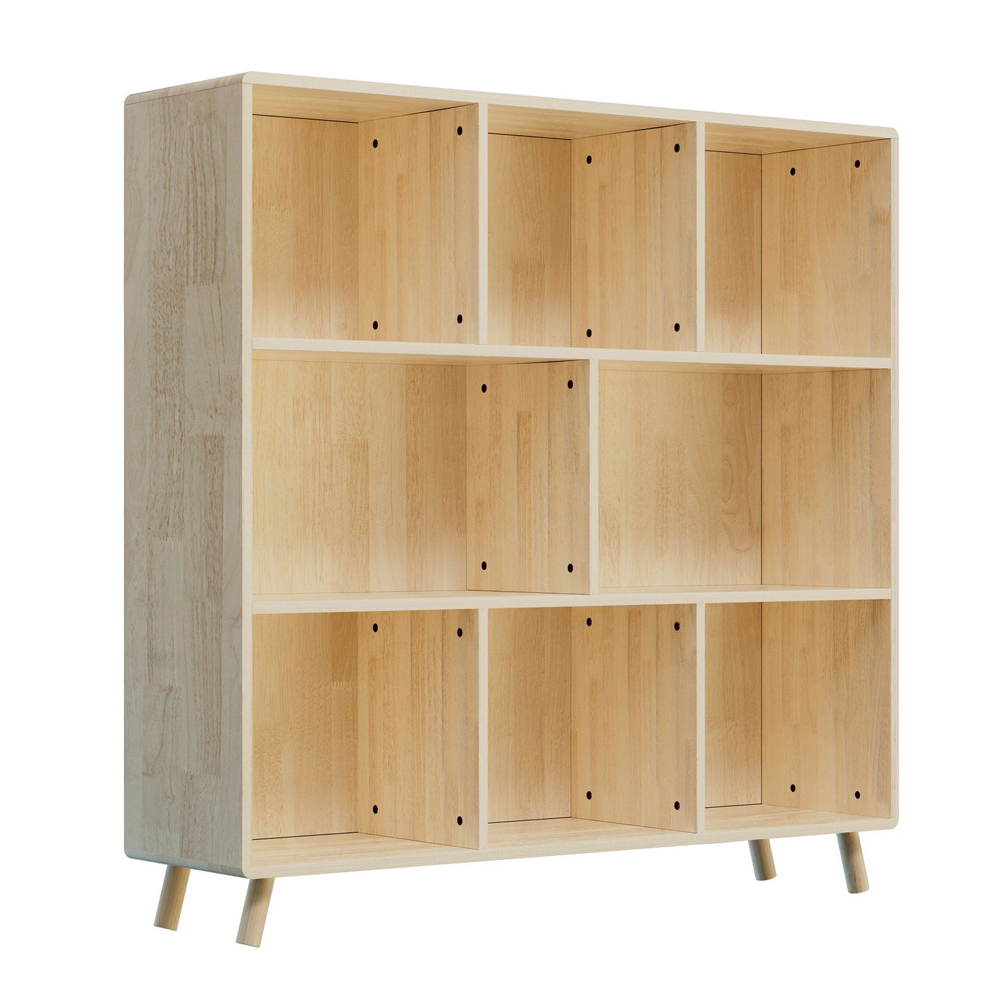 8 Compartment Storage Cabinet With Fixed Shelves For Books - Wood