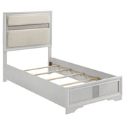 Modern Bedroom Set With Upholstered Headboard And Textured Storage