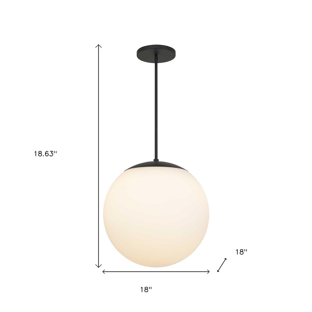Black And White Frosted LED Dimmable Outdoor Hanging Light With Black Shades