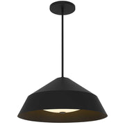 22" Black Aluminum Geometric LED Dimmable Outdoor Pendent Hanging Light