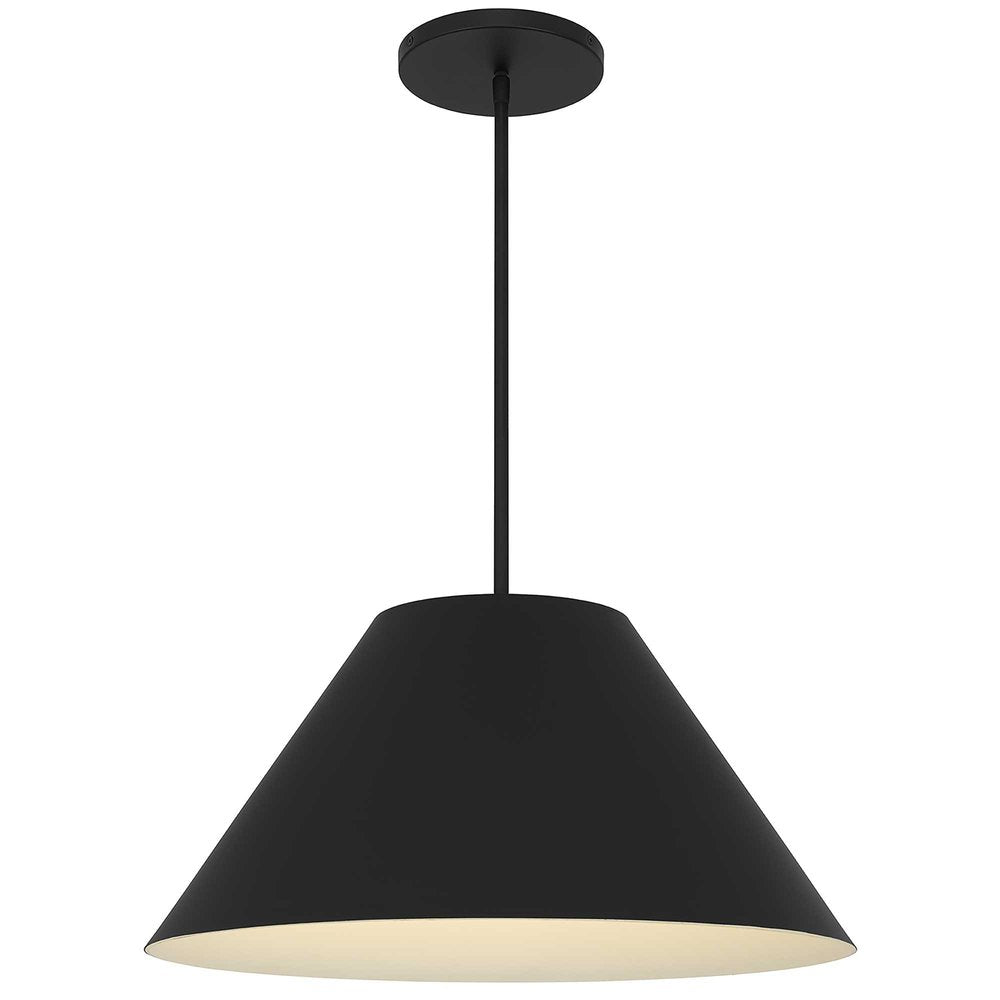 22" Black Aluminum Cone LED Dimmable Outdoor Pendent Hanging Light