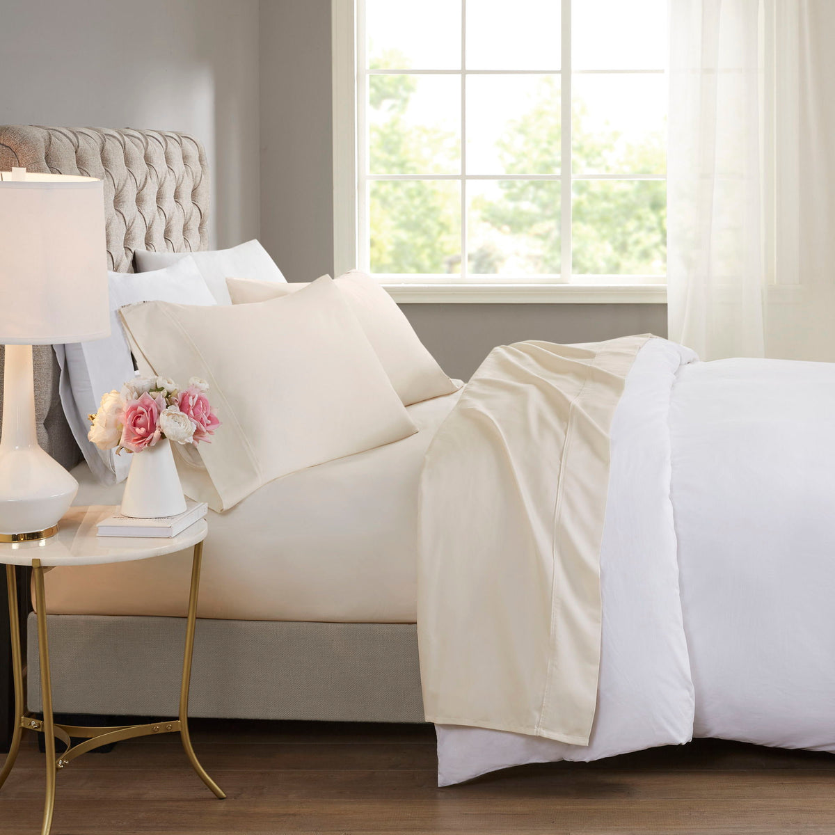600 Thread Count - King Cooling Blend 4 Piece Sheet Set - Ivory