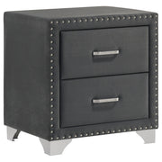 Upholstered 2 Drawer Nightstand With Accents