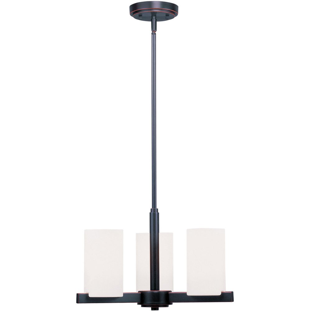 Bronze Three Light Metal Dimmable Chandelier With Shades