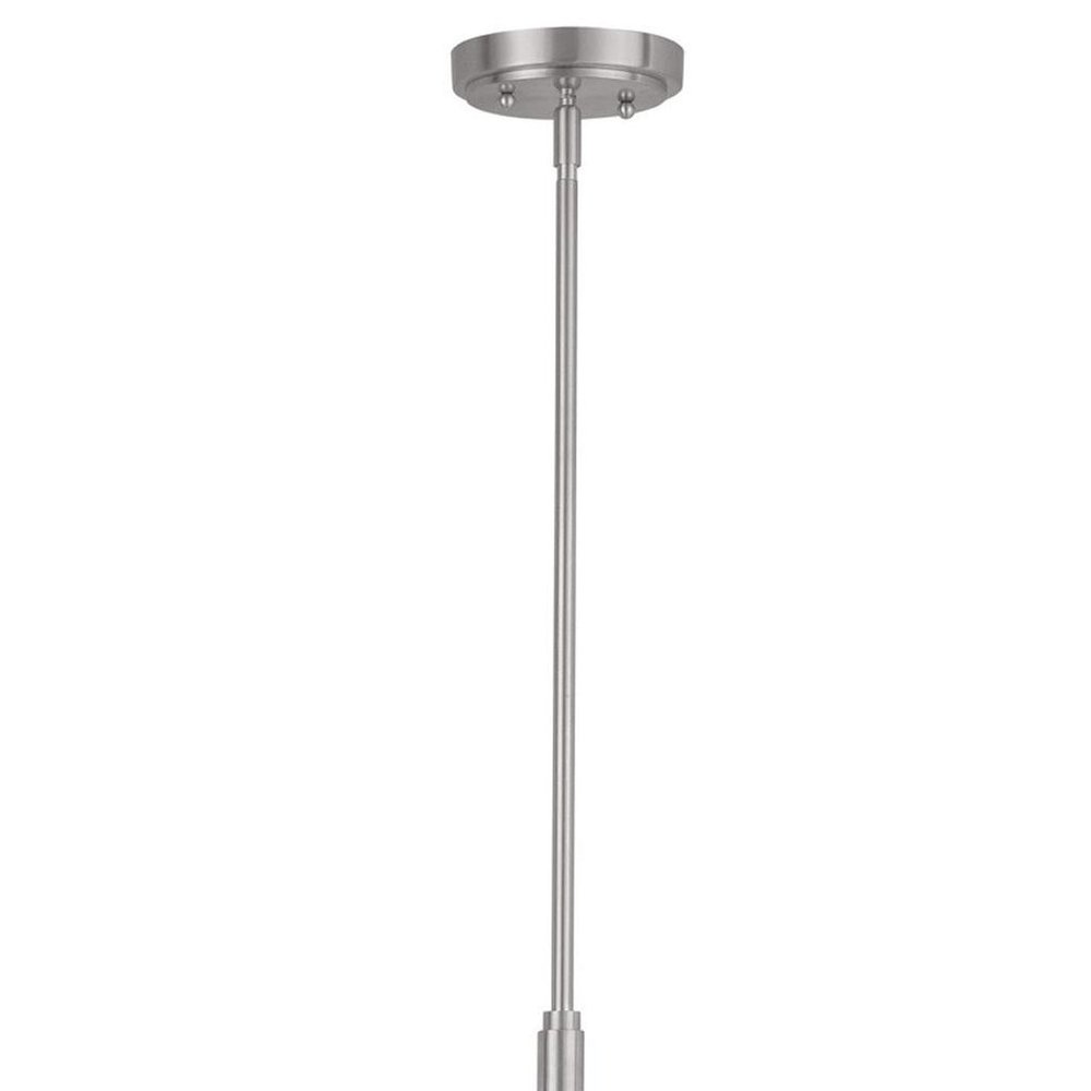 Nickel Five Light Metal Dimmable Chandelier With Shades