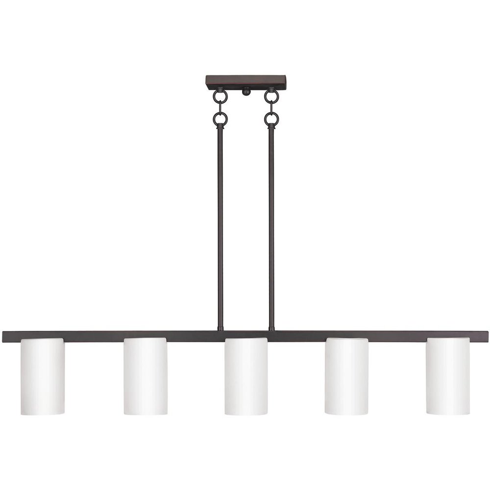Bronze Five Light Metal Dimmable Chandelier With Shades