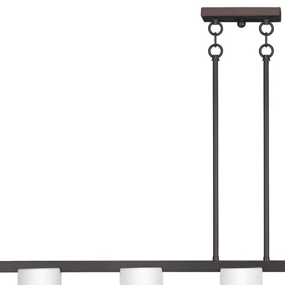 Bronze Five Light Metal Dimmable Chandelier With Shades
