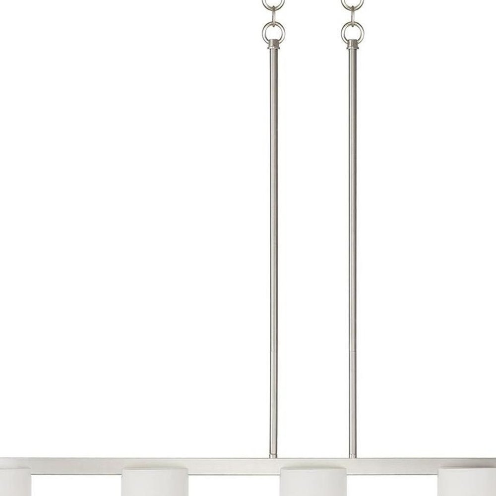 Nickel Five Light Metal Dimmable Chandelier With Shades
