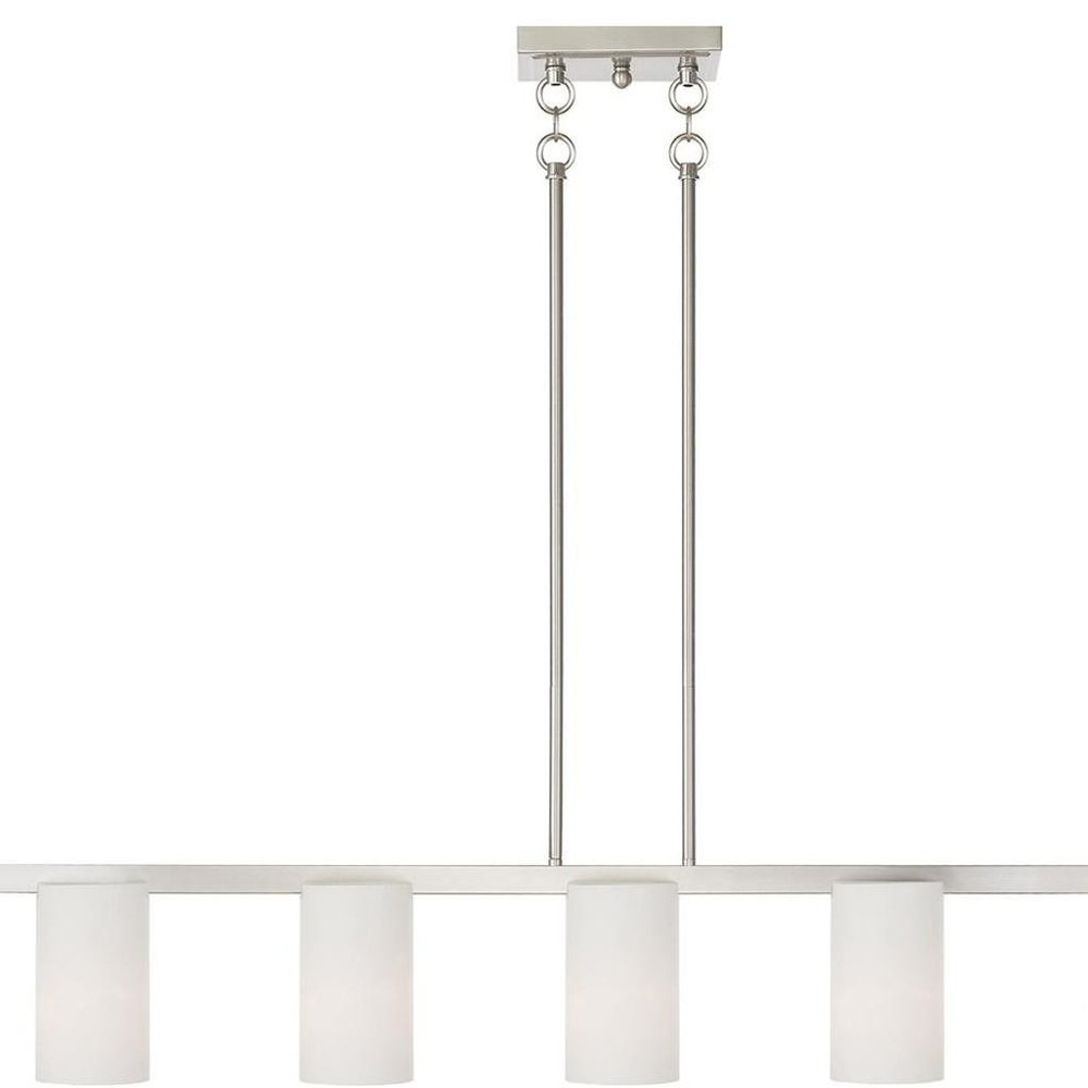 Nickel Five Light Metal Dimmable Chandelier With Shades
