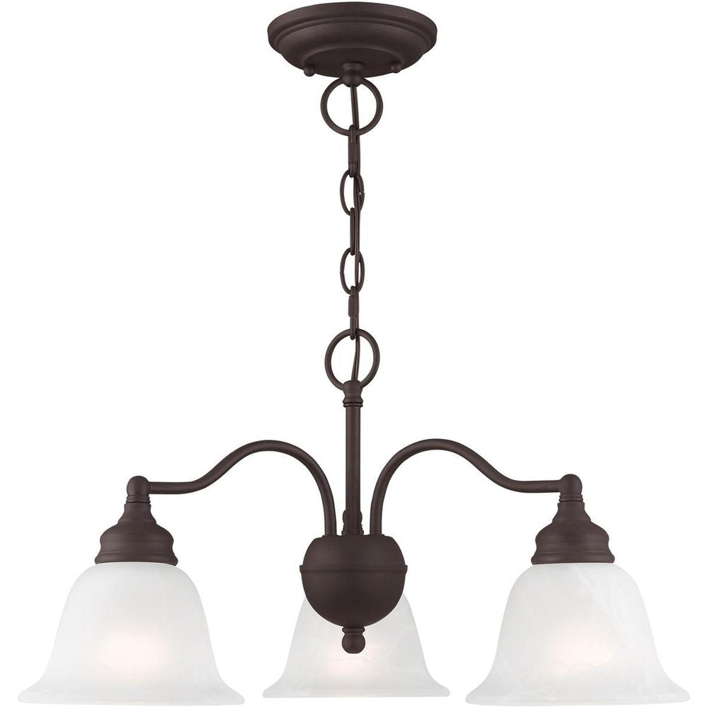 Bronze Three Light Dimmable Chandelier With Shades