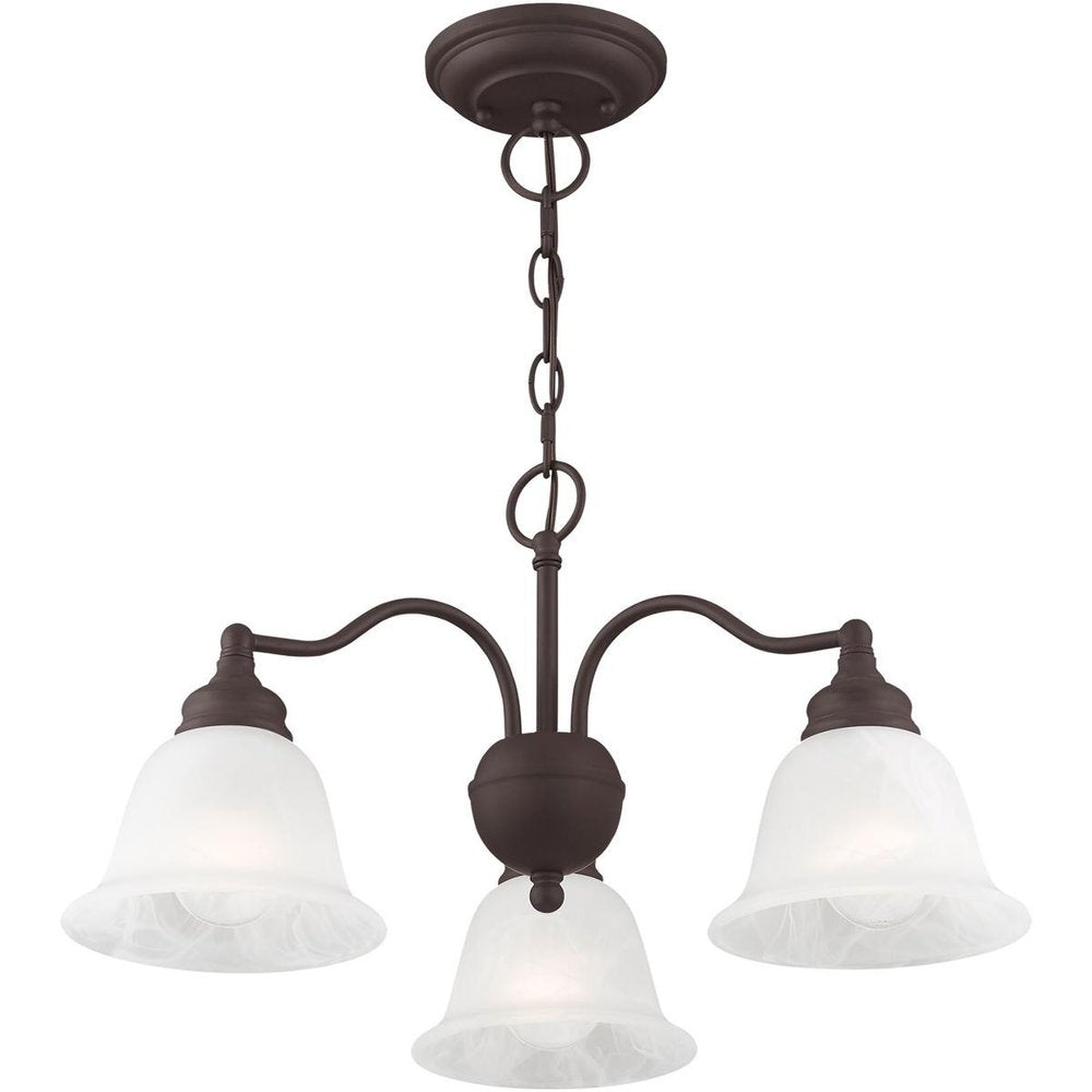 Bronze Three Light Dimmable Chandelier With Shades