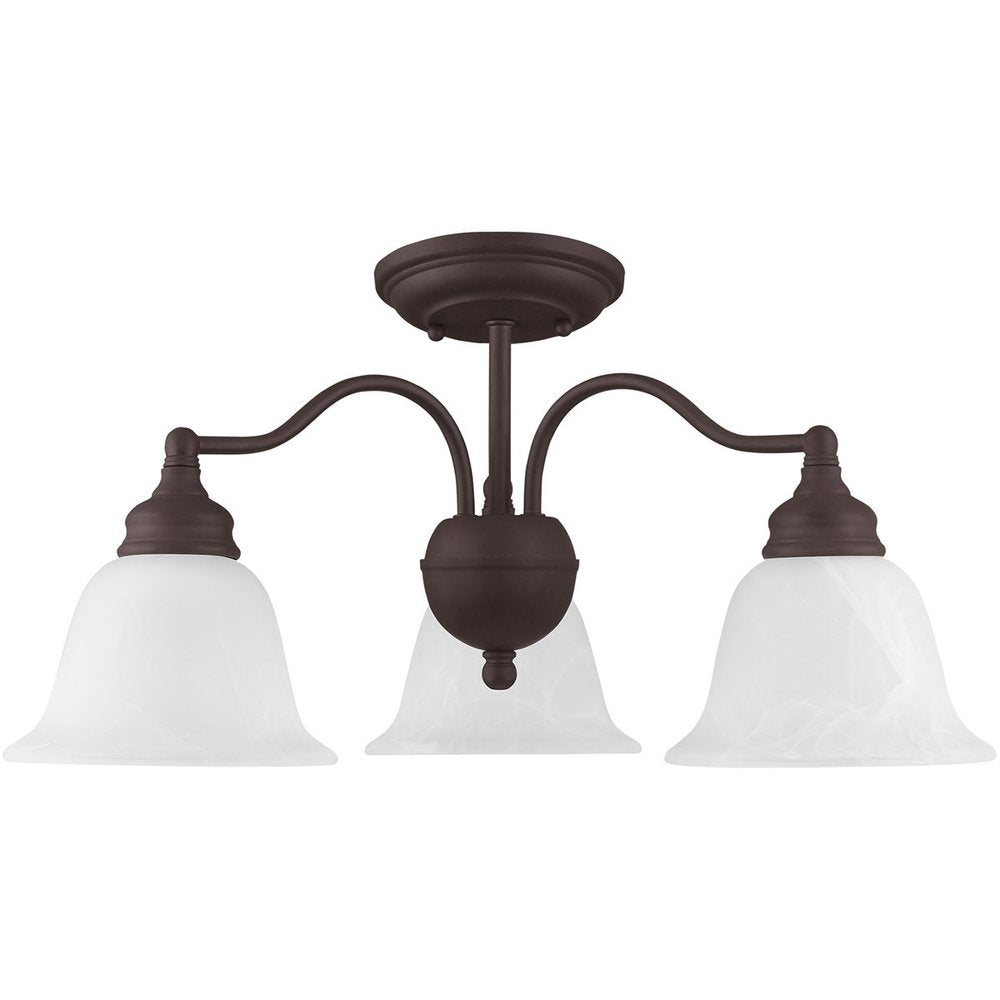 Bronze Three Light Metal Dimmable Chandelier With Shades