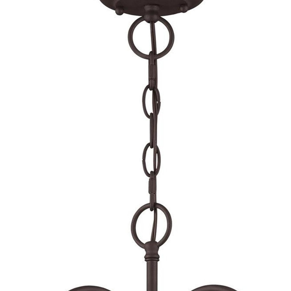 Bronze Three Light Metal Dimmable Chandelier With Shades