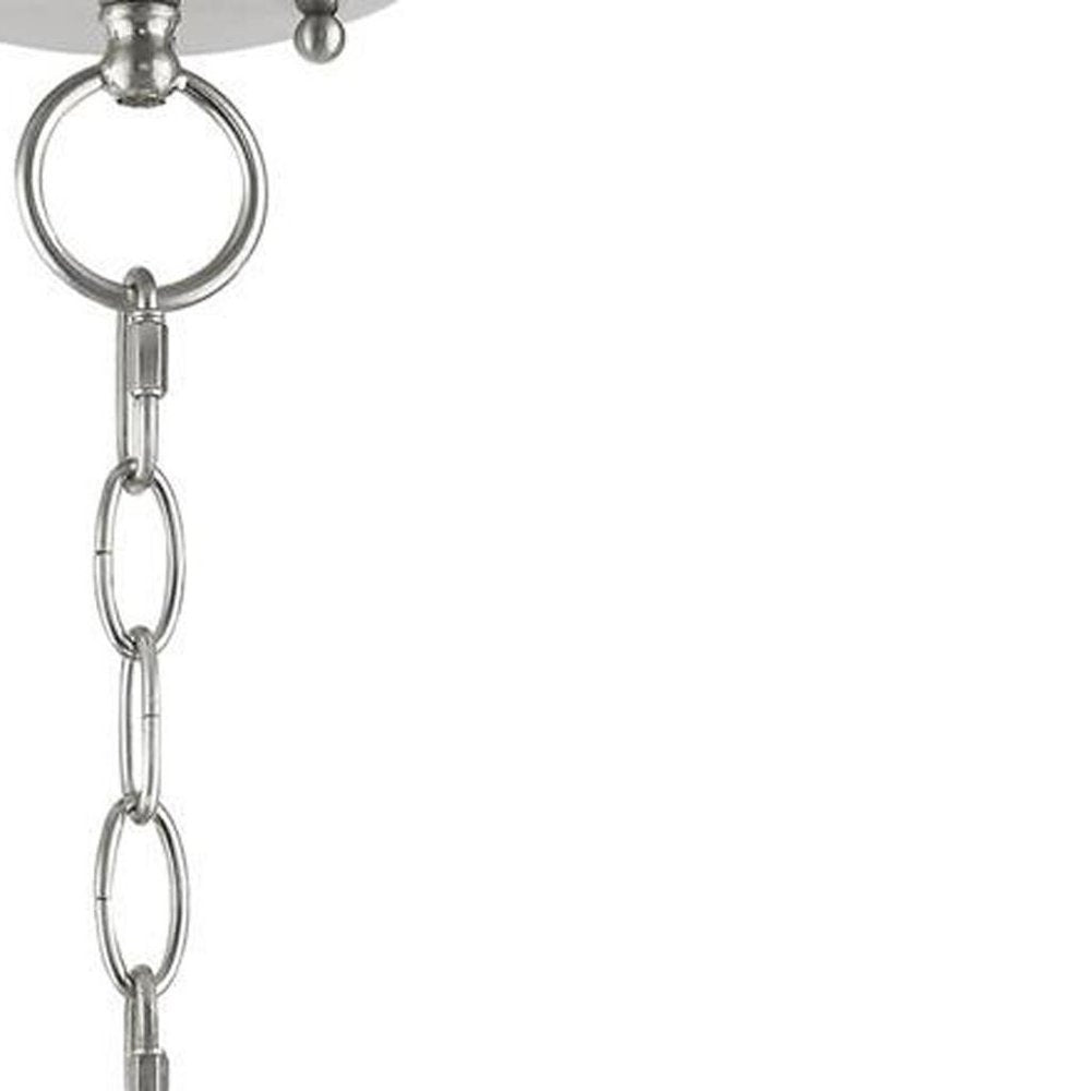 Nickel Three Light Metal Dimmable Chandelier With Shades