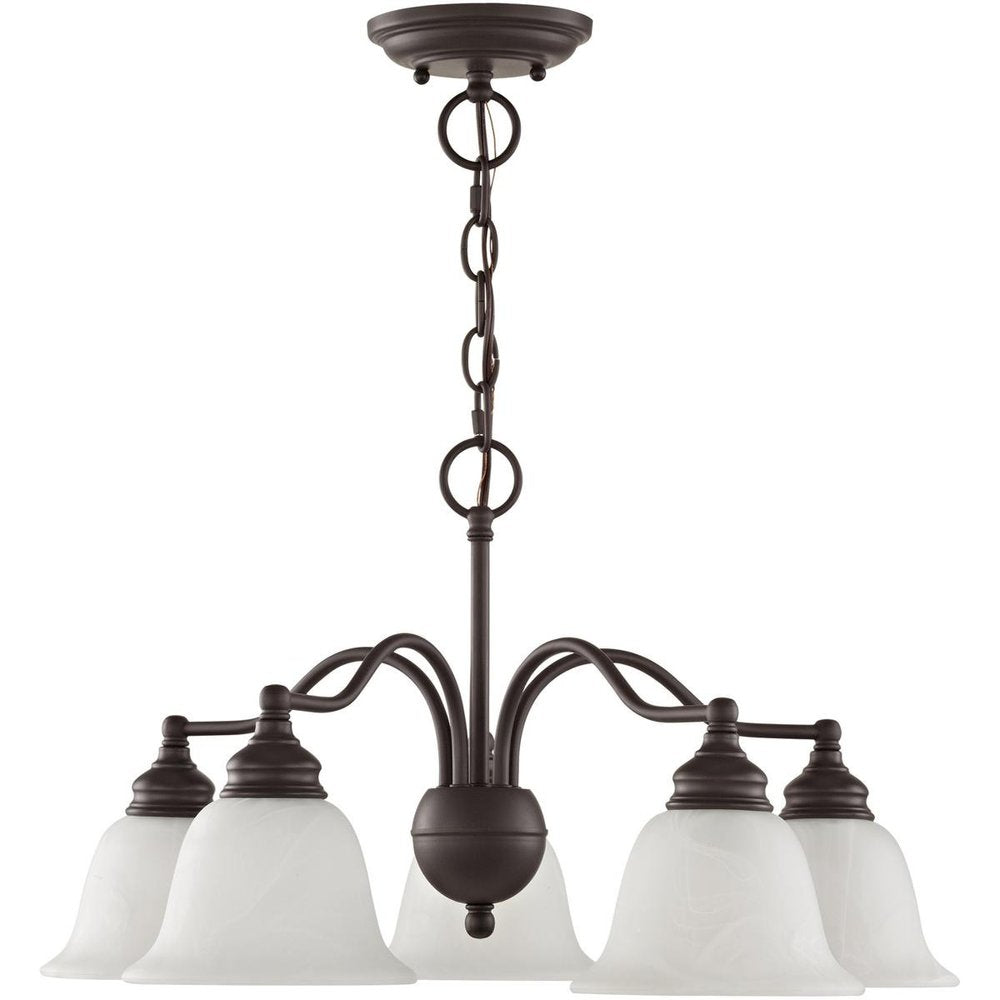 Bronze Five Light Metal Dimmable Chandelier With Shades