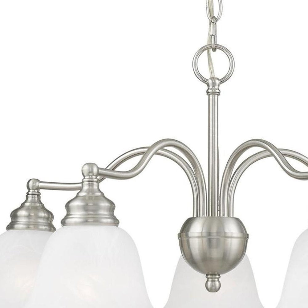 Five Light Dimmable Chandelier With Shades