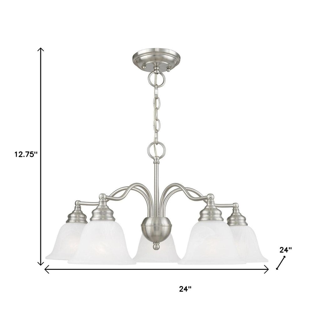 Five Light Dimmable Chandelier With Shades
