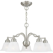 Five Light Dimmable Chandelier With Shades