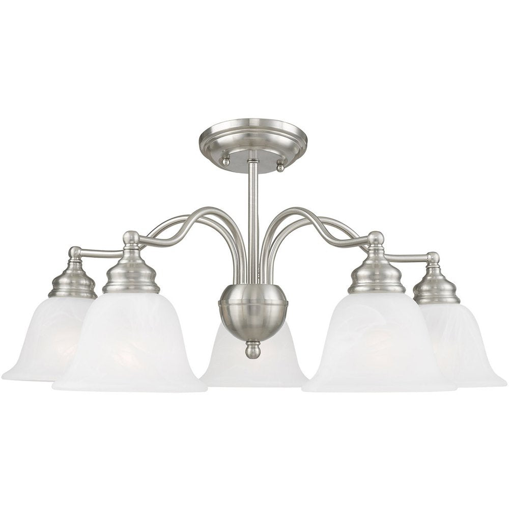 Five Light Dimmable Chandelier With Shades