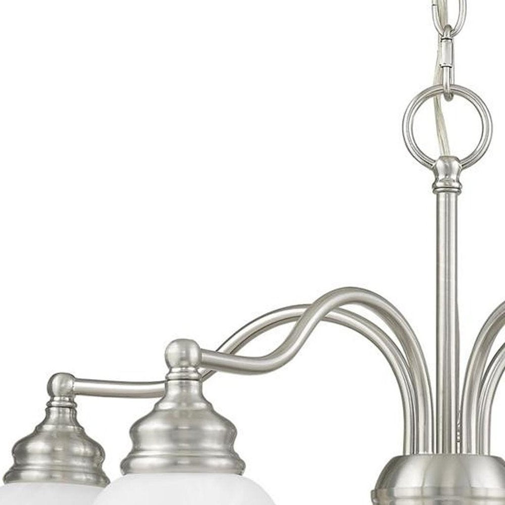Five Light Dimmable Chandelier With Shades