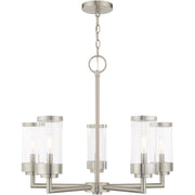 Five Light Dimmable Chandelier With Shades