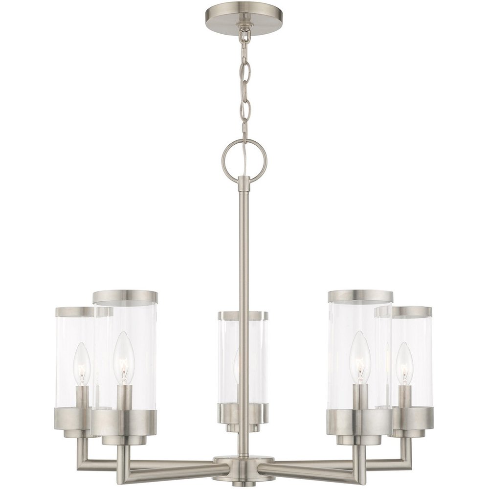 Five Light Dimmable Chandelier With Shades