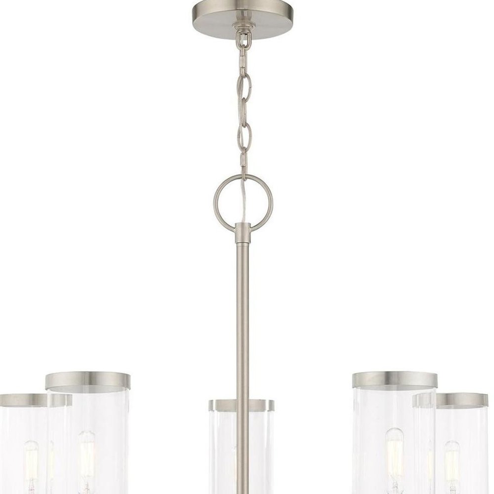 Five Light Dimmable Chandelier With Shades